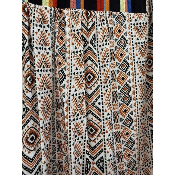 Savanna Jane Womens Top Embroidered Multicolor Rainbow Striped Boho Sz Large - Picture 2 of 10